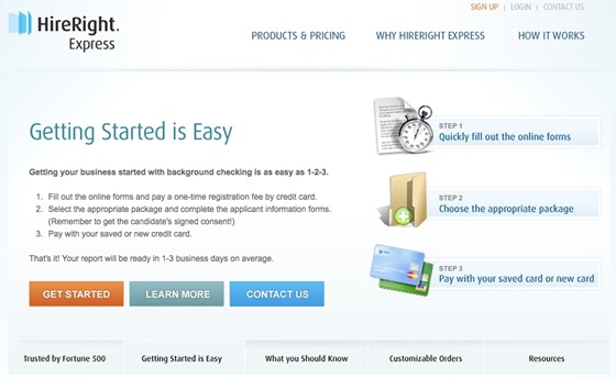 Websites: HireRight Express